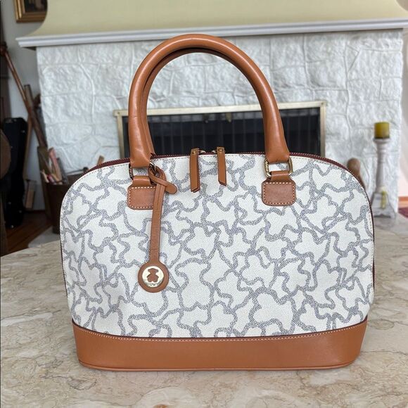 TOUS Kaos Waterproof Monogram Canvas & Leather Alma Style Dual Handle Bag - Picture 2 of 14